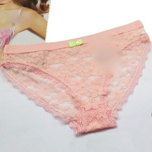 Pink Lace Panties. See through Pink panties. Sheer lace
